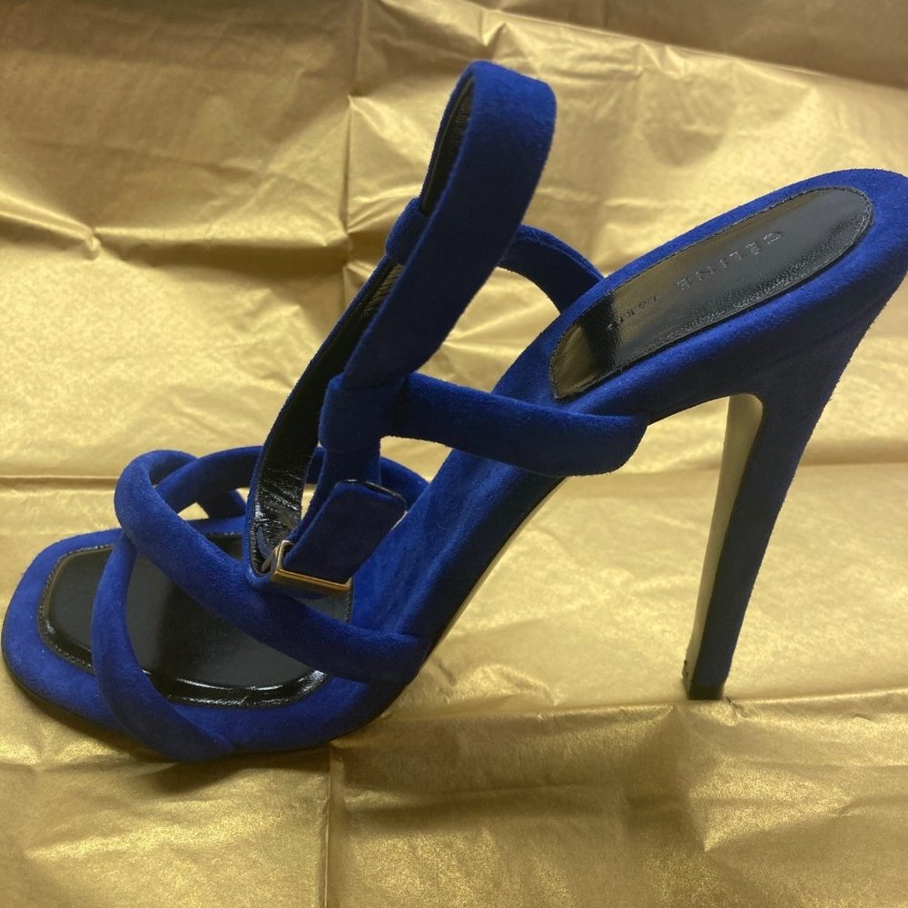 NWOT - SEXY CELINE SANDALS - WITH GOLD  CLASP - 38.5  fits a SIZE 7 -NEVER WORN